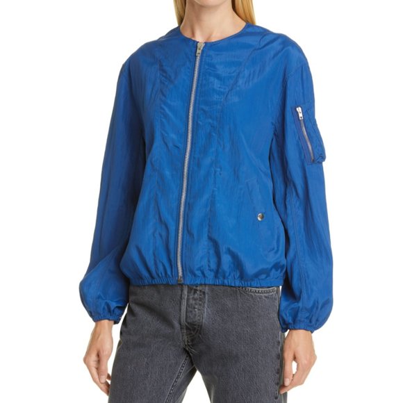 NWT Helmut Lang Shearling Collared Bomber Jacket Light Coat - Picture 5 of 8